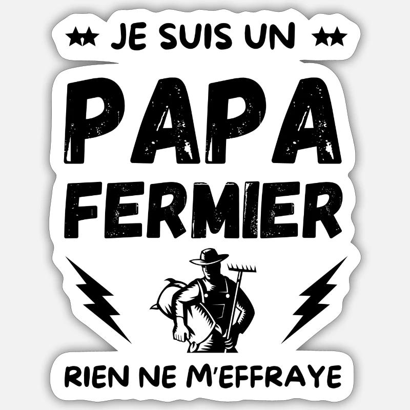 BAUER DAD - Sticker Größe S (10 x 10 cm) - Mattweiß