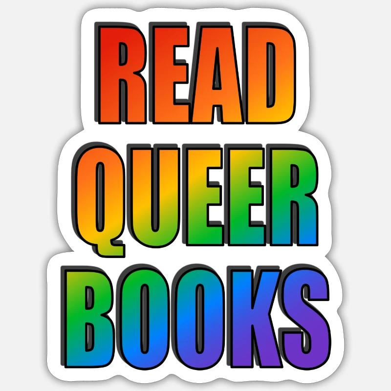 Queere Bücher lesen - Sticker Größe S (10 x 10 cm) - Mattweiß