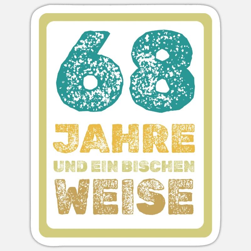 68 - Sticker Größe S (10 x 10 cm) - Mattweiß