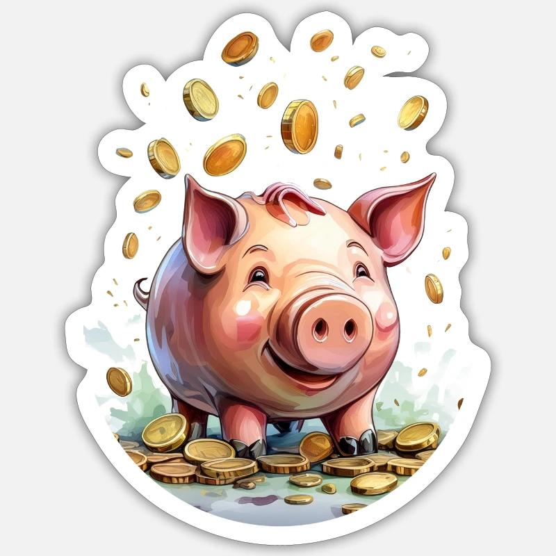 Piggy bank Sticker size S (10 x 10 cm)