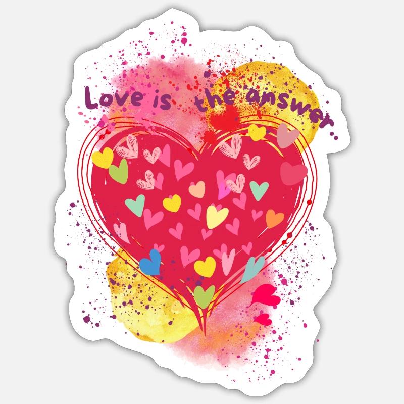 Love is the answer.. - Sticker size S (10 x 10 cm) - white matte