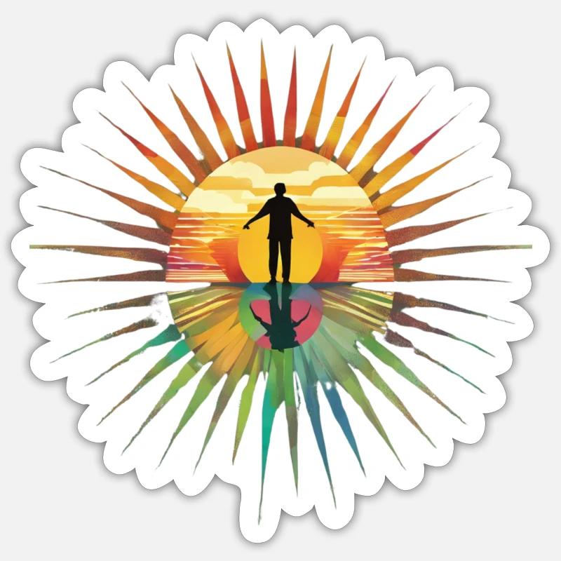 Stilvoll strahlen mit dem Regenbogenstern Sticker Größe S (10 x 10 cm)