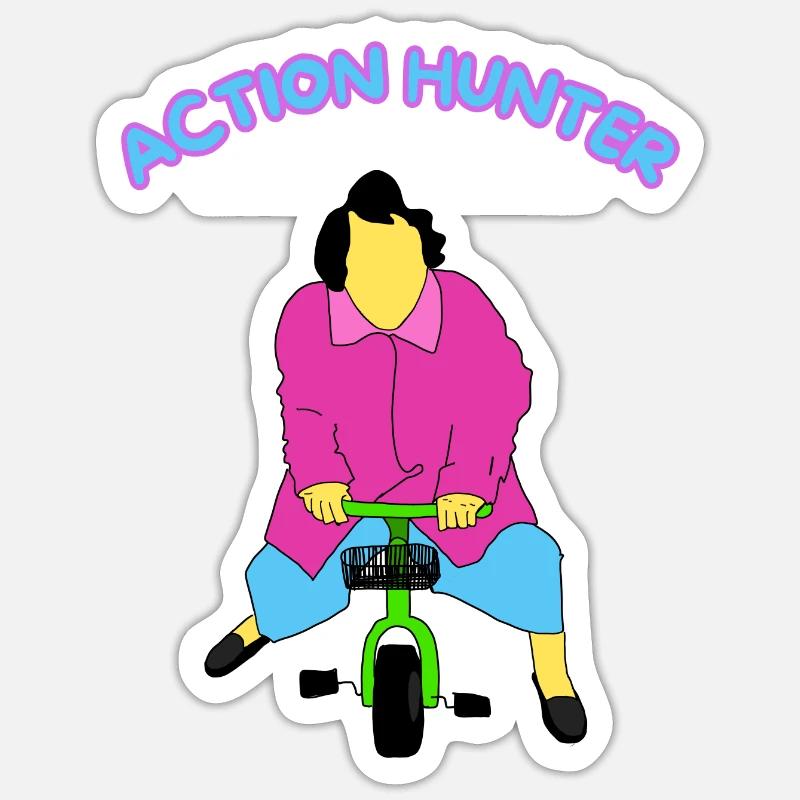 Action Hunter - Sticker Größe S (10 x 10 cm) - Mattweiß