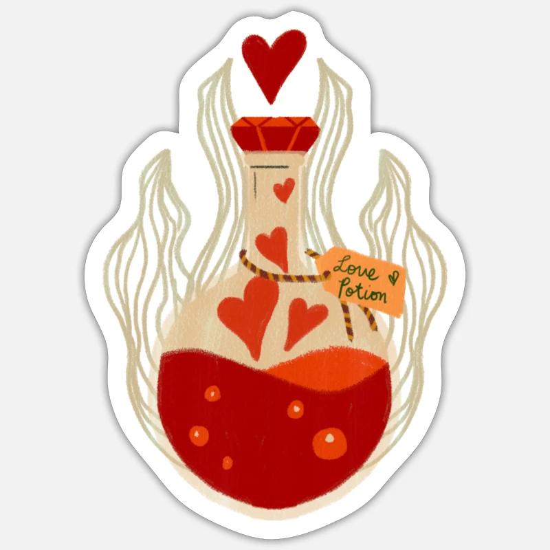 Potion d'Amour Étiquette - Sticker taille S (10 x 10 cm) - blanc mat
