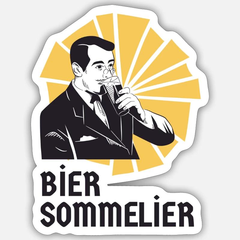 Der Bier Sommelier - Sticker Größe S (10 x 10 cm) - Mattweiß