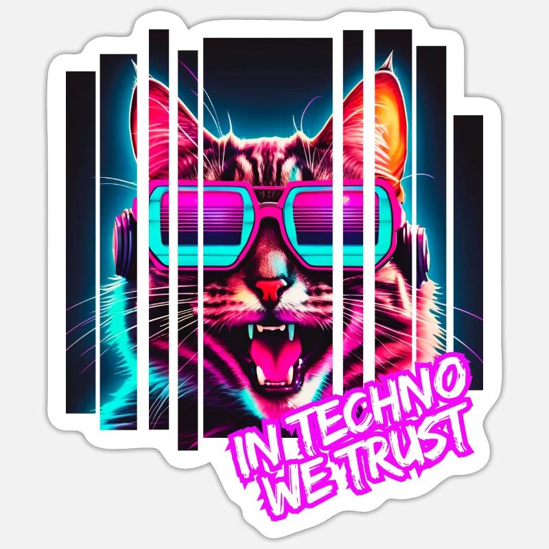 In Techno we trust - Sticker Größe S (10 x 10 cm) - Mattweiß