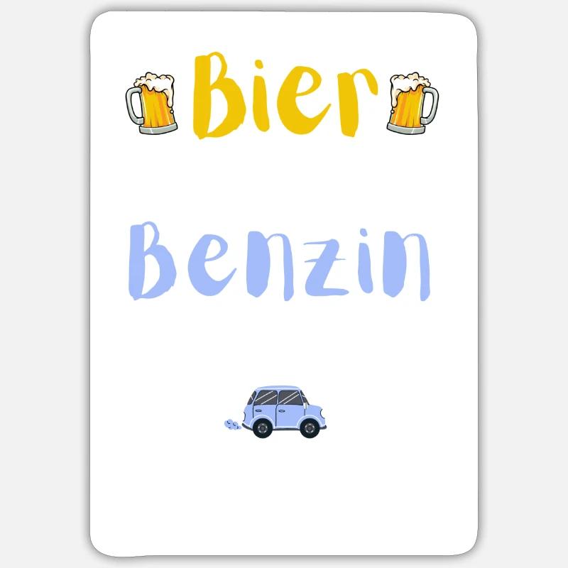 Bier ist billiger als Benzin - Sticker Größe S (10 x 10 cm) - Mattweiß