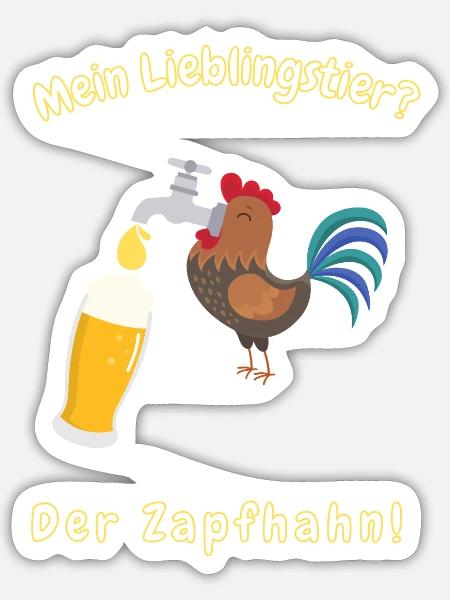 Der Zapfhahn - Sticker Größe S (10 x 10 cm) - Mattweiß