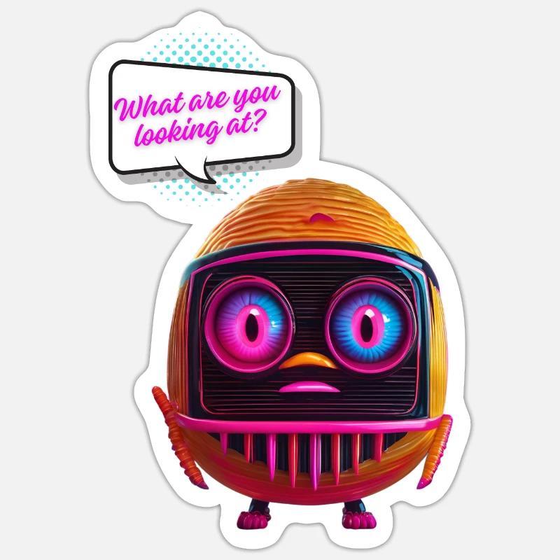 Que regardez-vous ? Sticker taille S (10 x 10 cm)