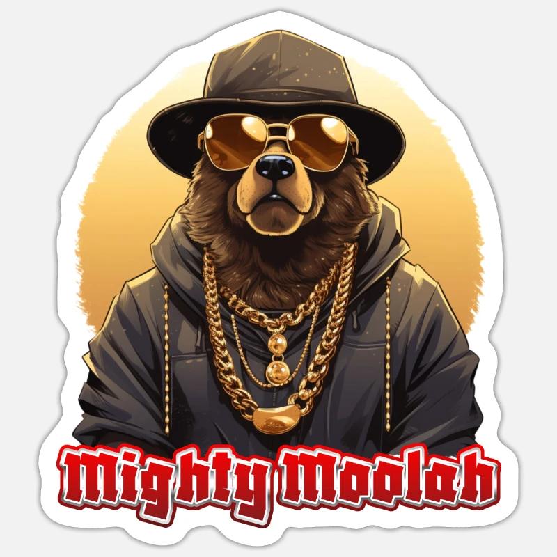Puissant Moolah - Sticker taille S (10 x 10 cm) - blanc mat