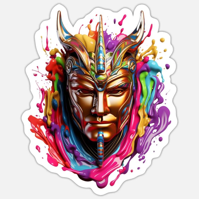 Masque de couleur Sticker taille S (10 x 10 cm)