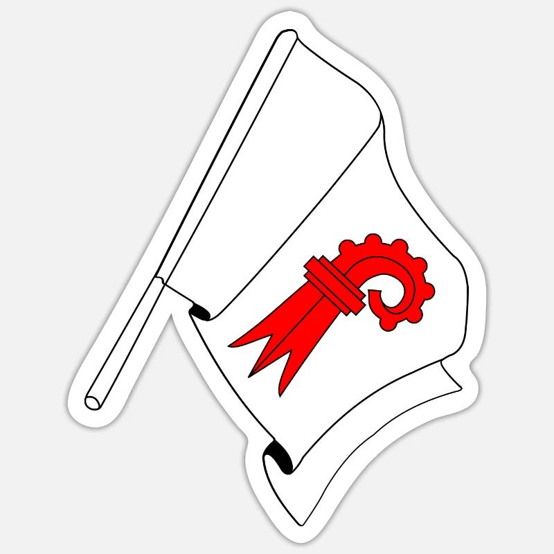 Drapeau Bâle-Campagne Suisse Sticker taille S (10 x 10 cm)