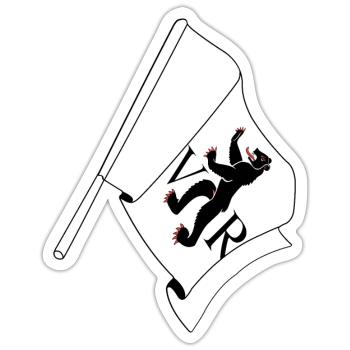 Flag Appenzell Auzerrhoden, Switzerland - Sticker size S (10 x 10 cm) - white matte - Front