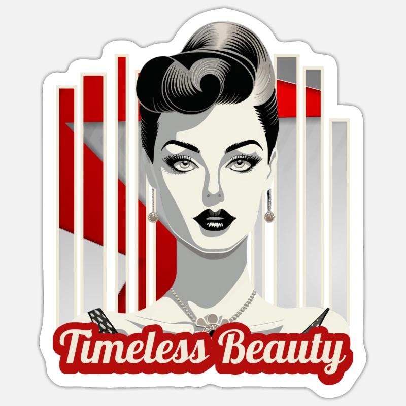 Beauté intemporelle - Sticker taille S (10 x 10 cm) - blanc mat