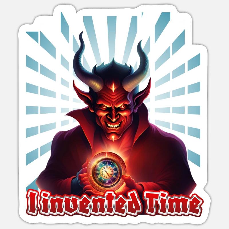 I invented Time - Sticker size S (10 x 10 cm) - white matte