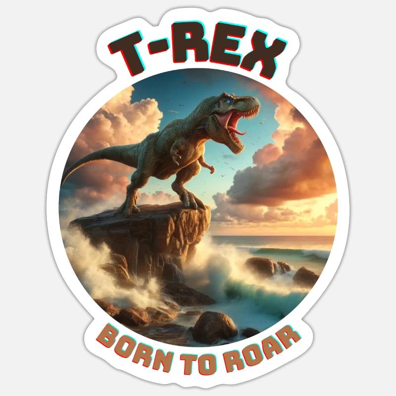 T Rex11 - Sticker taille S (10 x 10 cm) - blanc mat