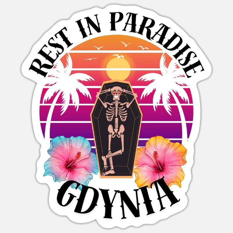 Gdynia RIP Sarkasmus - Sticker Größe S (10 x 10 cm) - Mattweiß