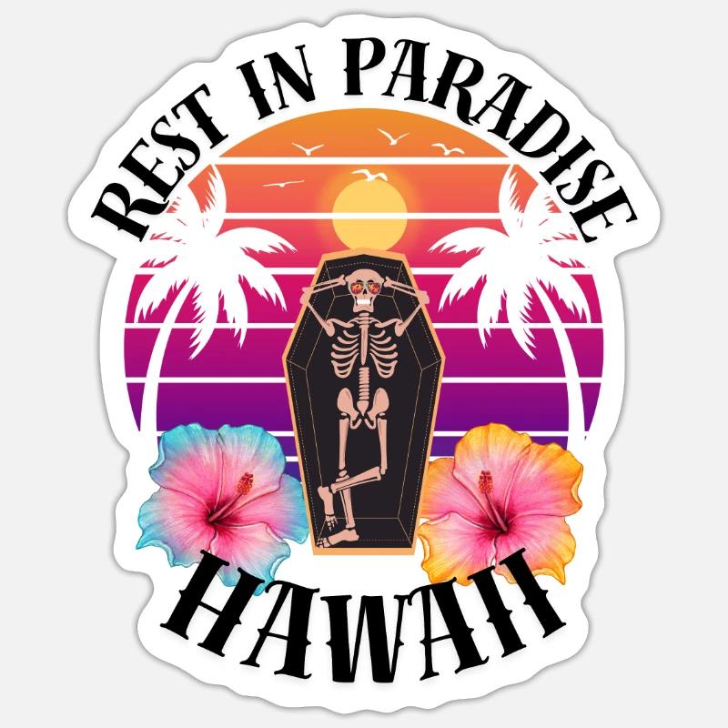 Hawaii RIP Sarcasm - Sticker size S (10 x 10 cm) - white matte