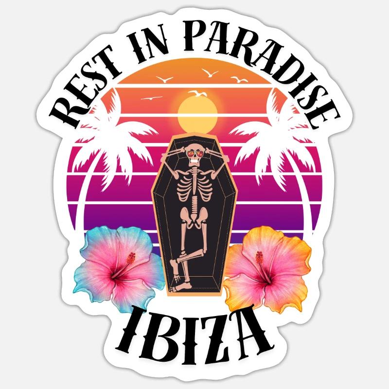 Ibiza RIP Sarcasm - Sticker size S (10 x 10 cm) - white matte