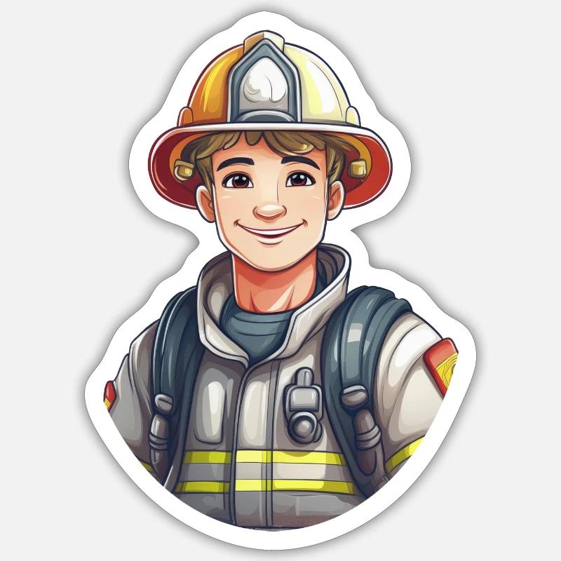Fireman Sticker size S (10 x 10 cm)