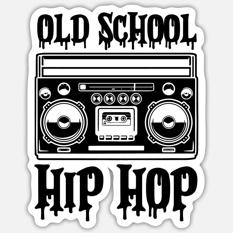Ghettoblaster Old School Hip Hop - Sticker size S (10 x 10 cm) - white matte