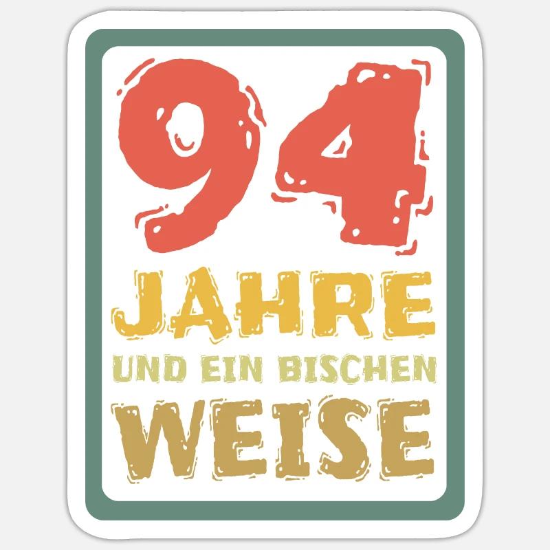 Âge 94 - Sticker taille S (10 x 10 cm) - blanc mat
