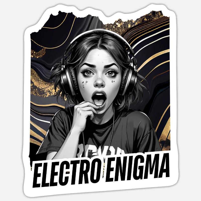 Electro Enigma - Sticker size S (10 x 10 cm) - white matte