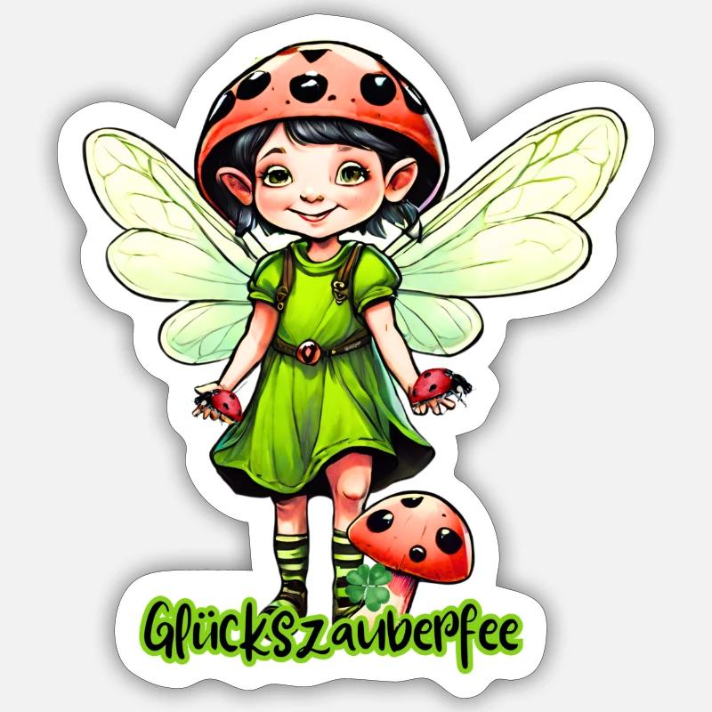 Fée Lucky Spell - Sticker taille S (10 x 10 cm) - blanc mat