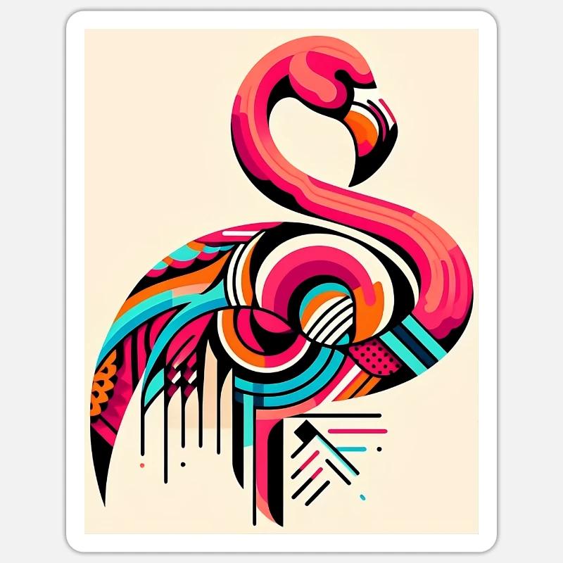 Flamingo - Sticker size S (10 x 10 cm) - white matte