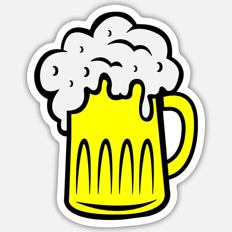 bier 002 - Sticker Größe S (10 x 10 cm) - Mattweiß