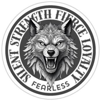 Silent Strength - Sticker size S (10 x 10 cm) - white matte - Front