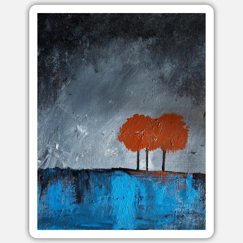 Red tree two Sticker Größe S (10 x 10 cm)