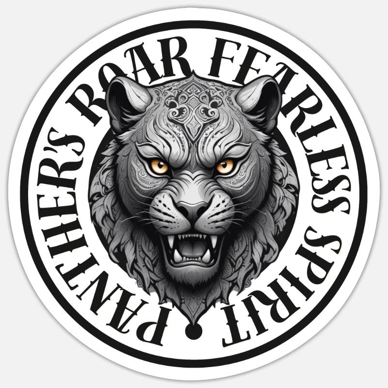 Fearless Panther - Sticker size S (10 x 10 cm) - white matte