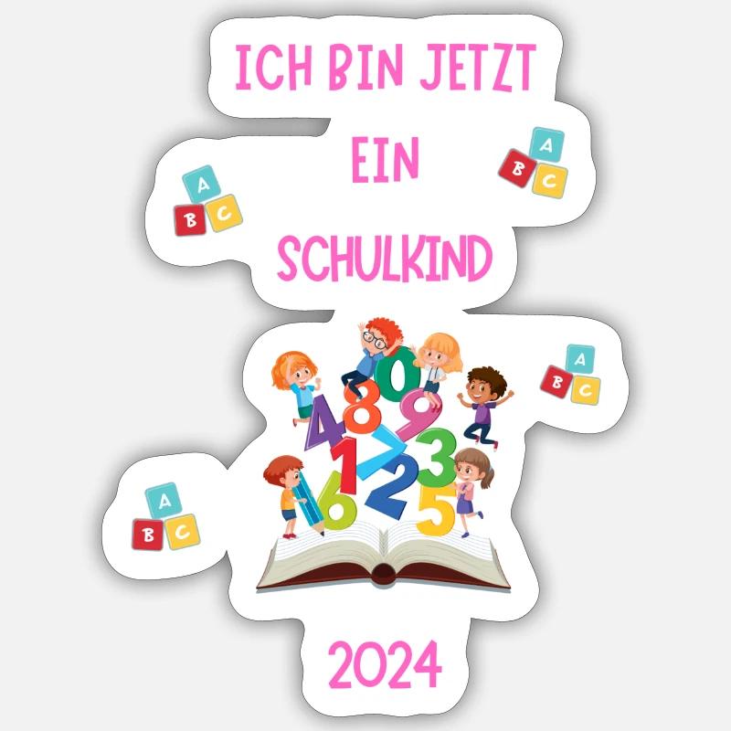 Ich bin ein Schulkind 2024 - Sticker Größe S (10 x 10 cm) - Mattweiß