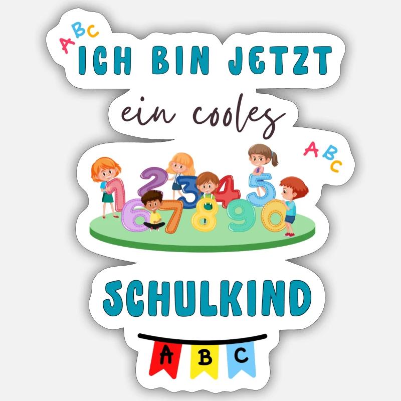 Ich bin jetzt ein cooles Schulkind Sticker Größe S (10 x 10 cm)