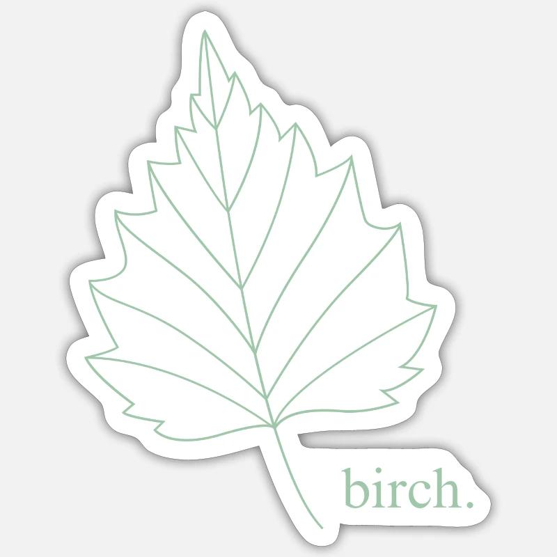 Bouleau. - Sticker taille S (10 x 10 cm) - blanc mat