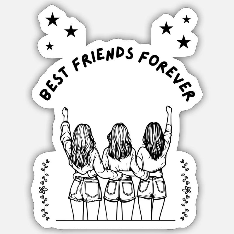 Amitié - Sticker taille S (10 x 10 cm) - blanc mat