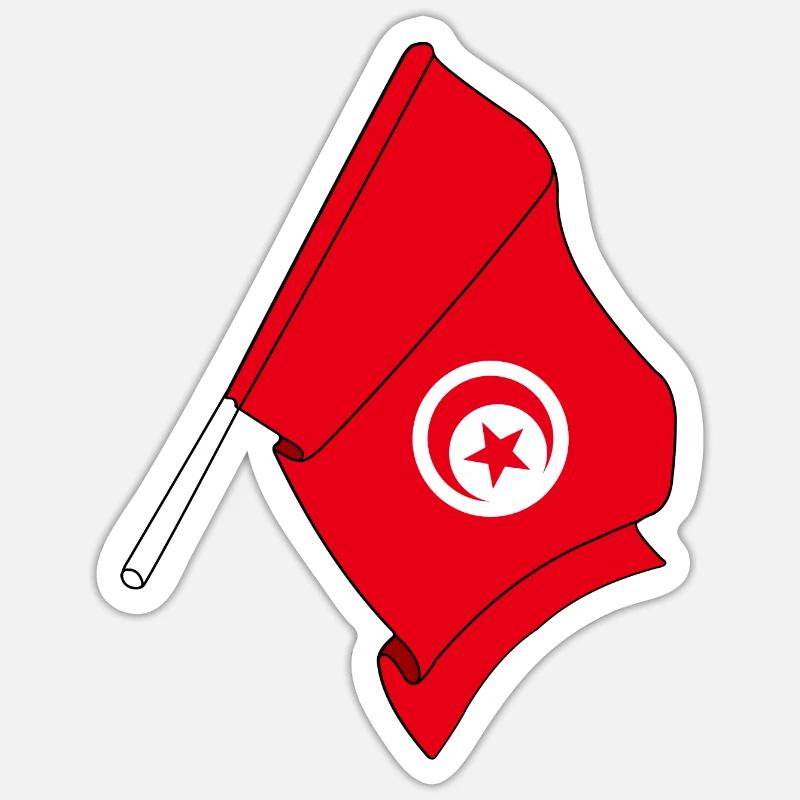 Drapeau Tunisie Sticker taille S (10 x 10 cm)