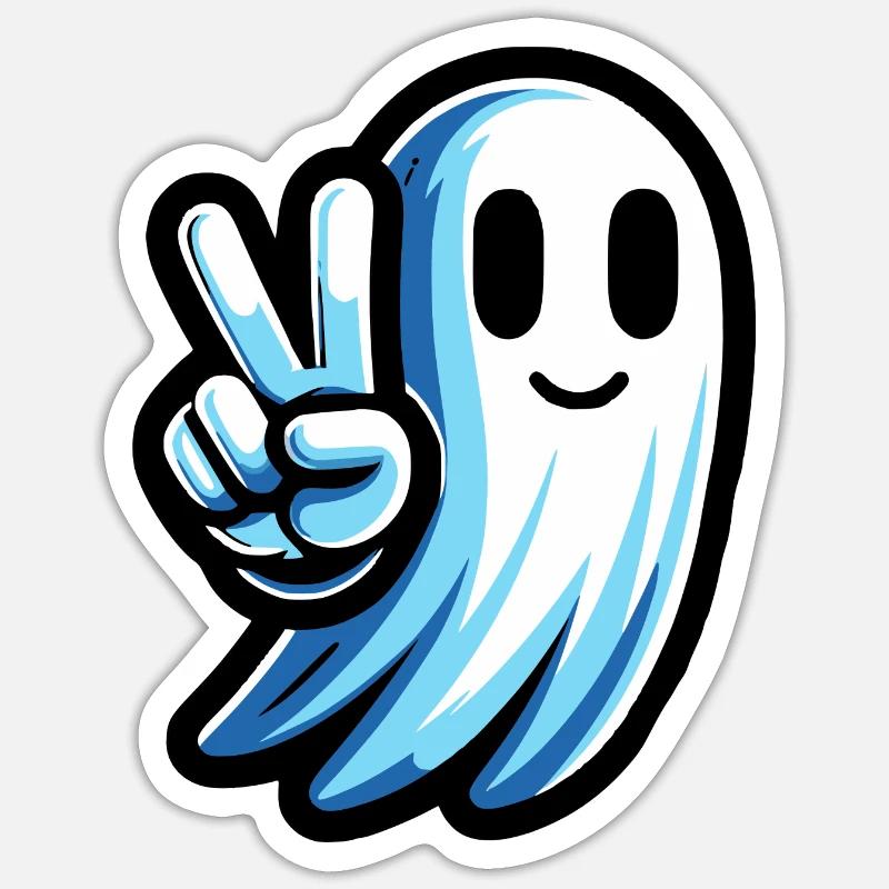 Geist Peacezeichen - Sticker Größe S (10 x 10 cm) - Mattweiß