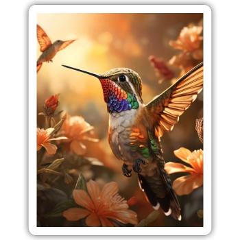 Kolibri im Flug - Sticker Größe S (10 x 10 cm) - Mattweiß - Vorne