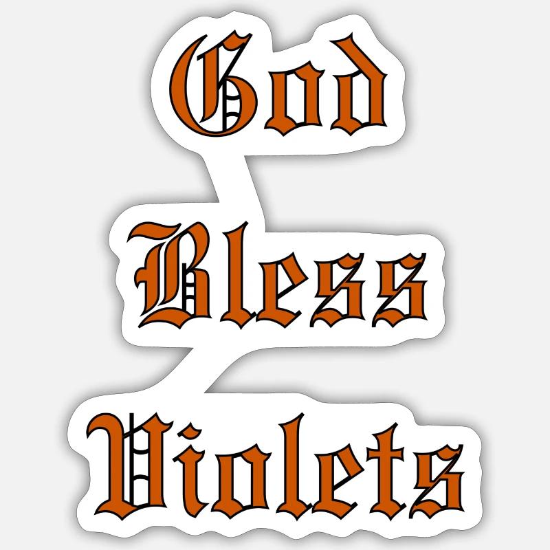 GodBlessViolets - Sticker Größe S (10 x 10 cm) - Mattweiß