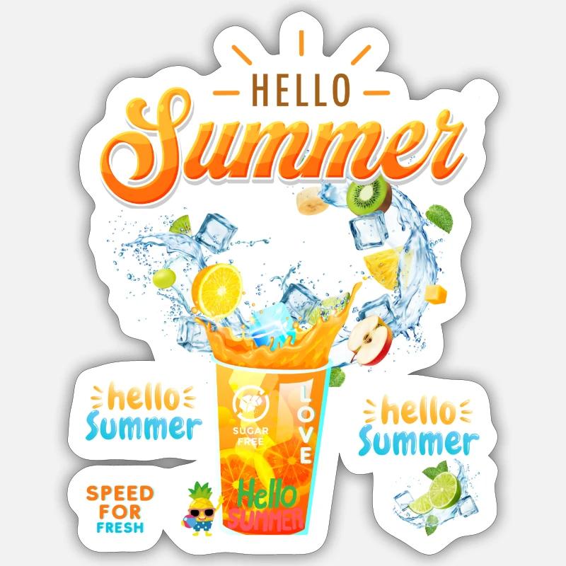 Hello Summer Sticker size S (10 x 10 cm)