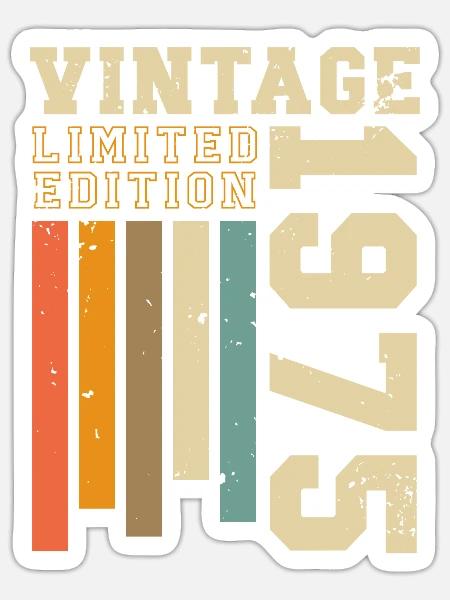 Vintage 1975 Jahrgang Retro Geburtstag Geschenk - Sticker Größe S (10 x 10 cm) - Mattweiß