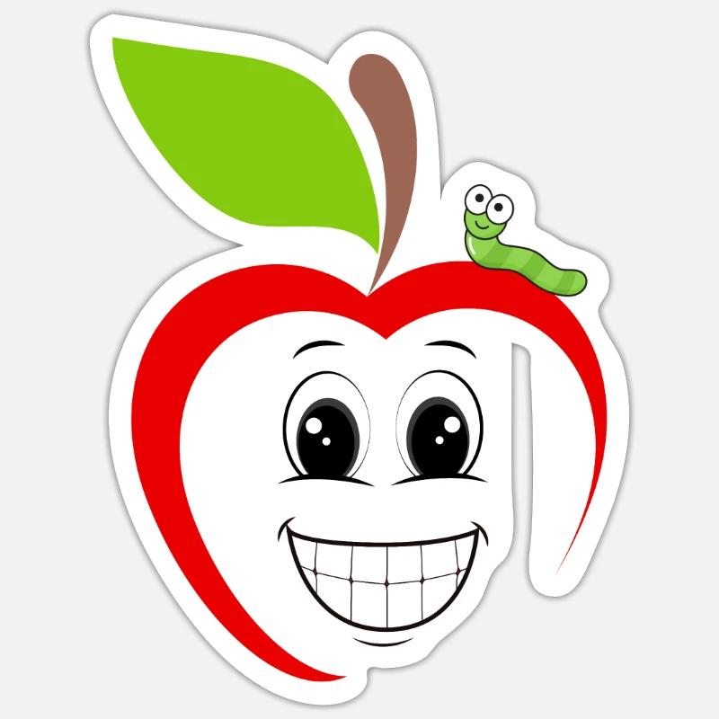 Apfelbäume Apfel - Sticker Größe S (10 x 10 cm) - Mattweiß