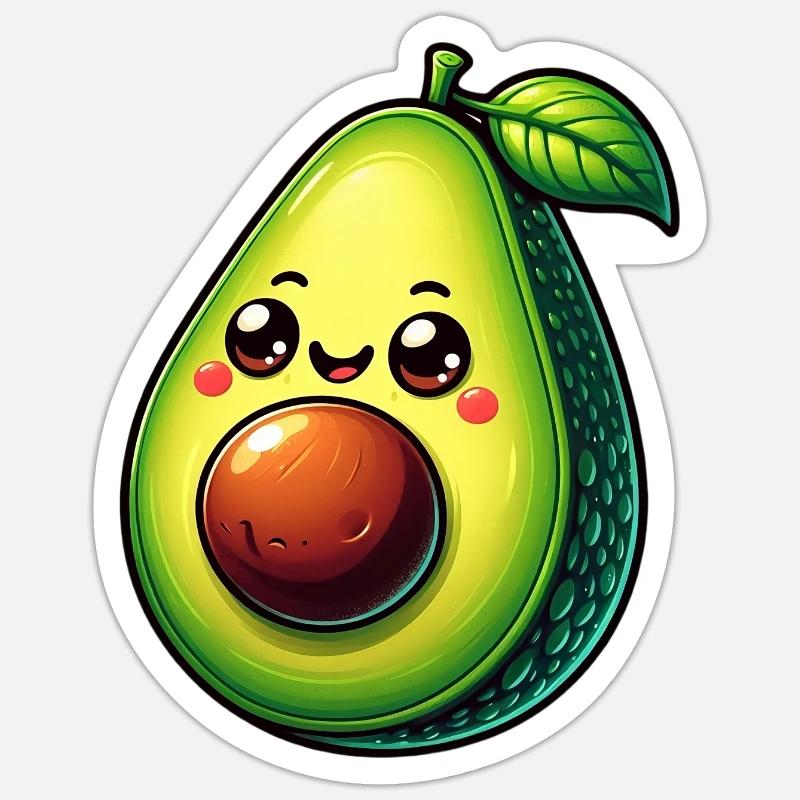 Avocado - Sticker Größe S (10 x 10 cm) - Mattweiß