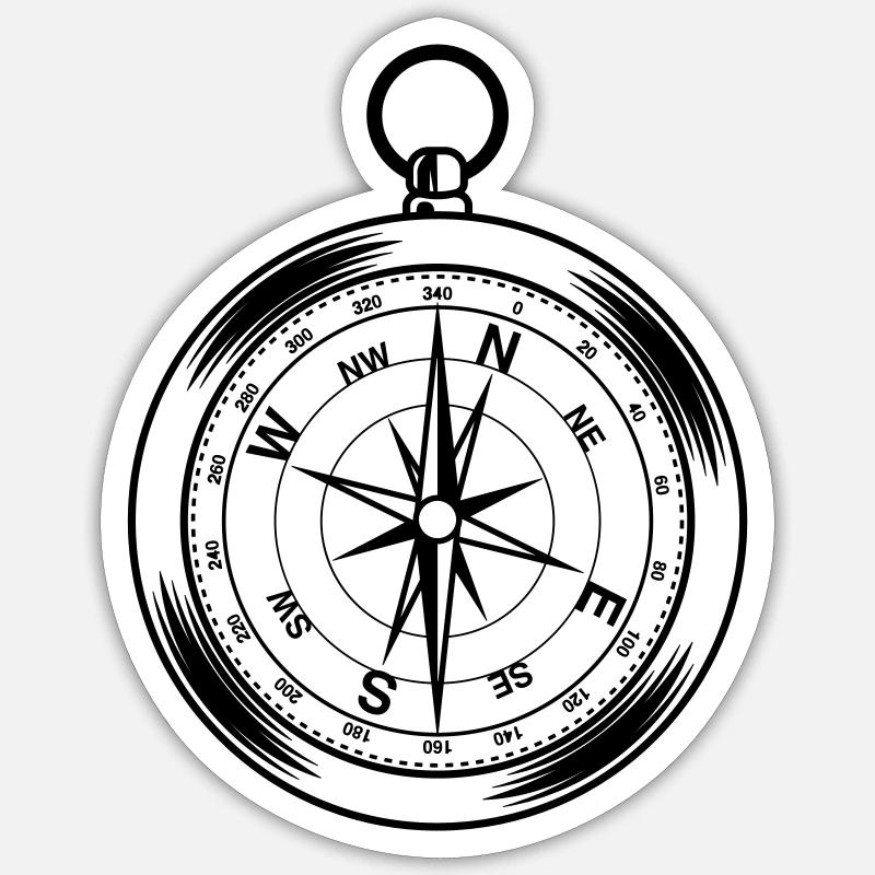 compass - Sticker size S (10 x 10 cm) - white matte