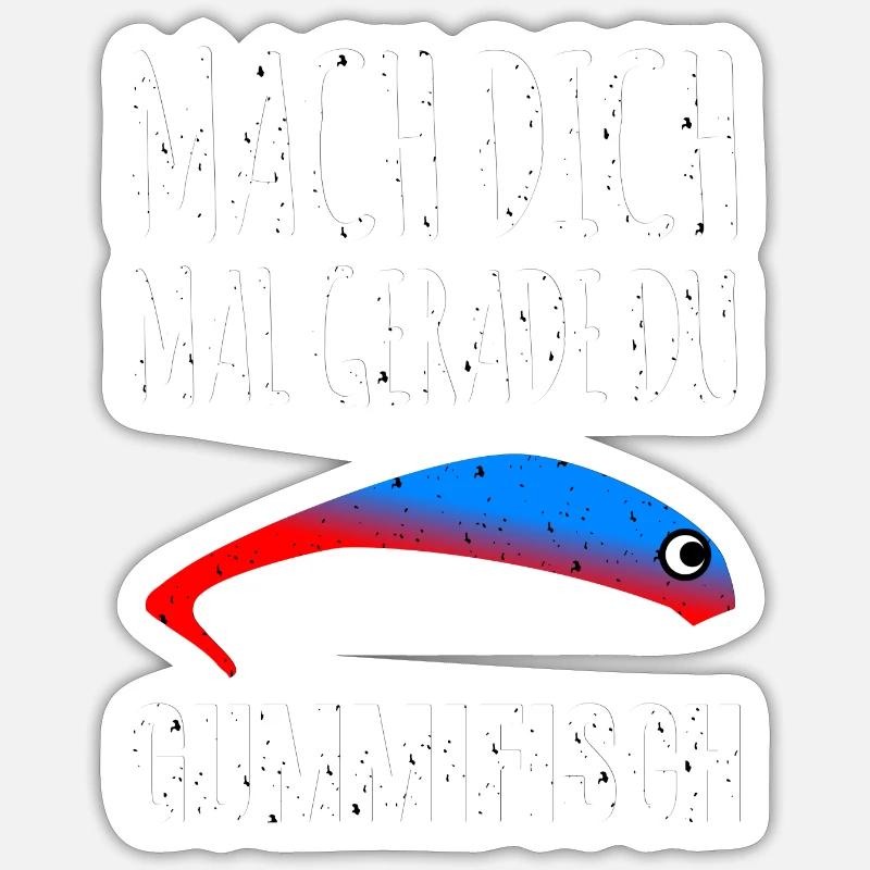 Pêcheur de poisson mou - Sticker taille S (10 x 10 cm) - blanc mat