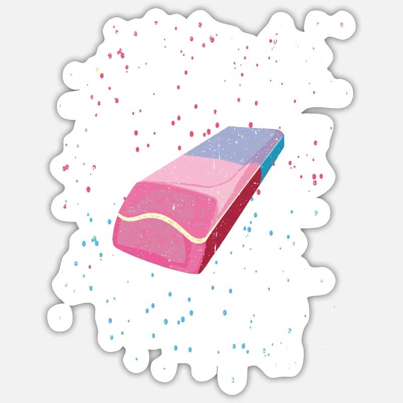 Eraser | Eraser - Sticker size S (10 x 10 cm) - white matte