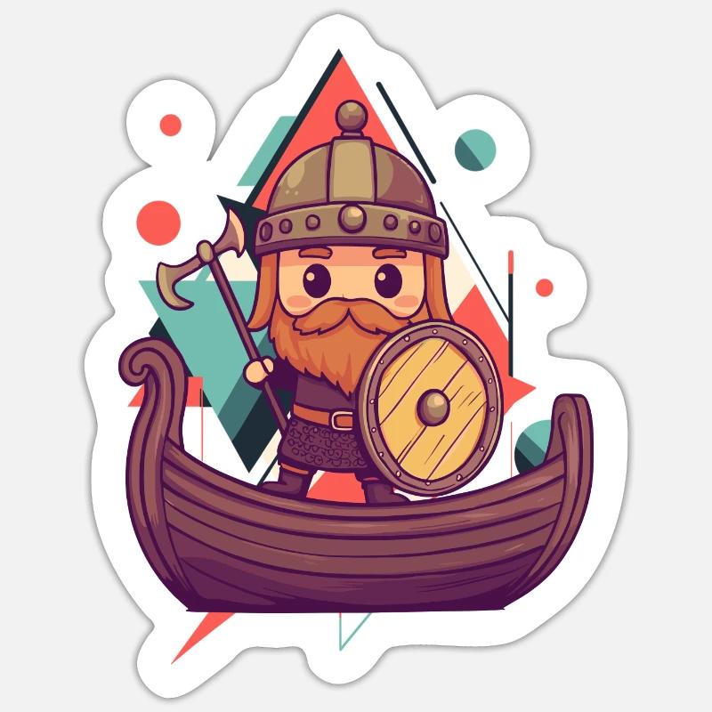 Viking Thor - Sticker taille S (10 x 10 cm) - blanc mat