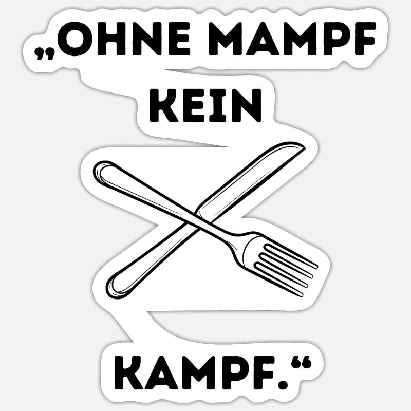 Pas de combat sans grignotage Sticker taille S (10 x 10 cm)
